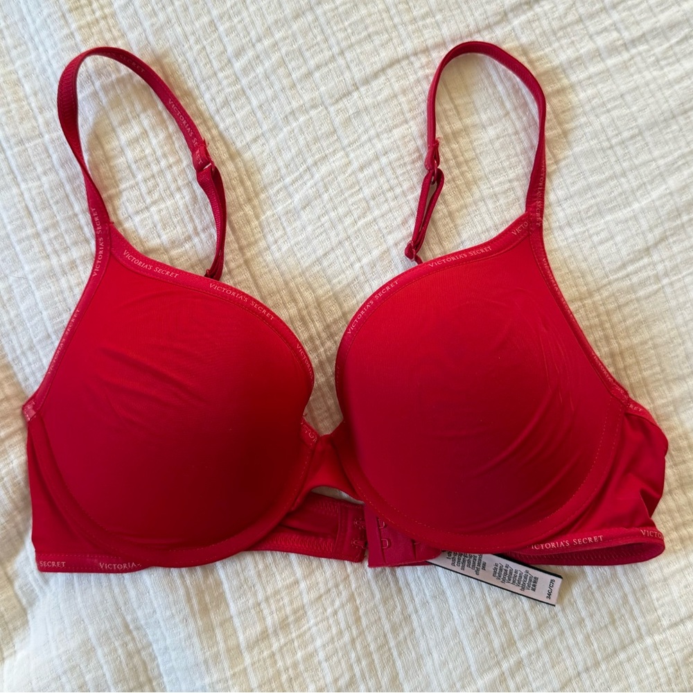 VICTORIA'S SECRET THE T-SHIRT LOGO STRAP PUSH UP FULL COVERAGE BRA size 34C 34 C